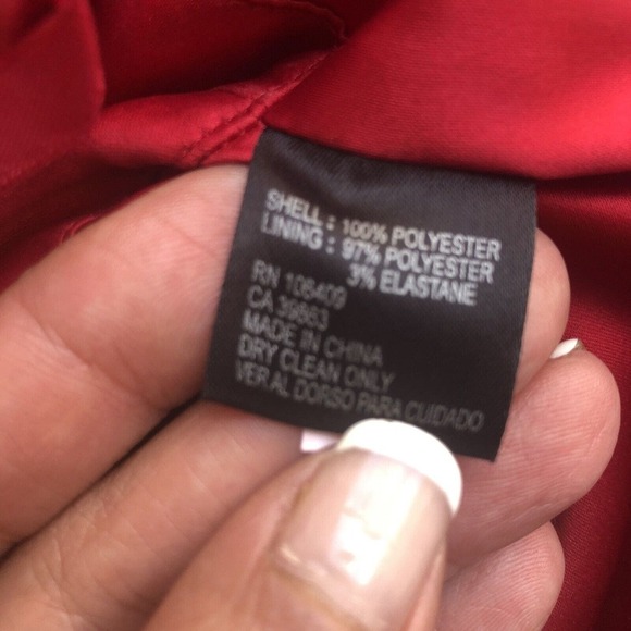 Gianni Bini Women’s Red Dress Sz 4 Fit And Flare With Tie Lined Cap Sleeves EUC - Picture 10 of 10